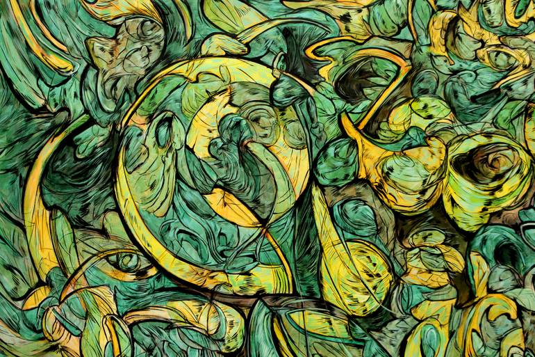 Original Abstract Expressionism Abstract Painting by Alejandro Mendez