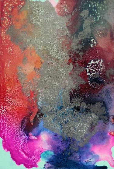 Original Abstract Outer Space Paintings by Yasmin French