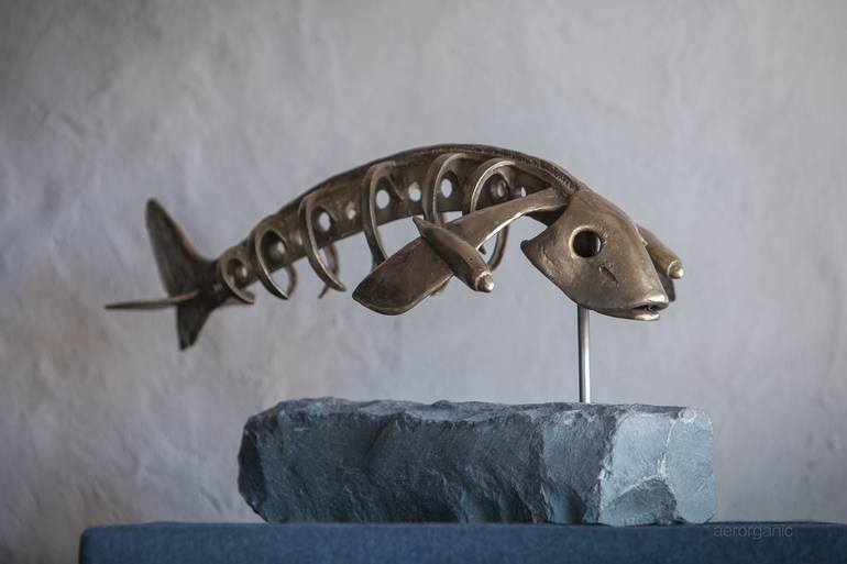 Original Abstract Fish Sculpture by Adam Warwick Hall