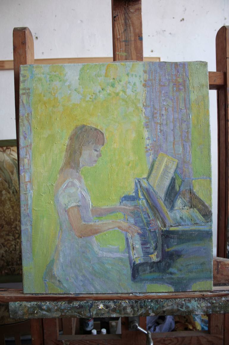 Original Impressionism Music Painting by Anna Zamurueva