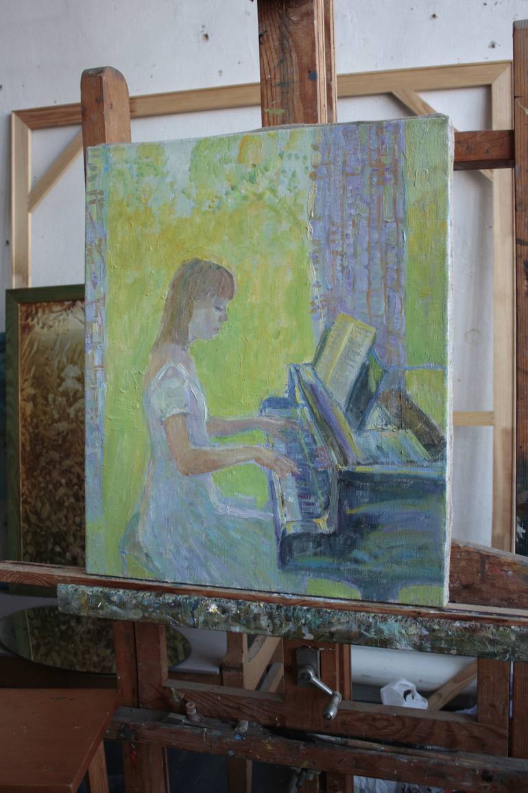 Original Impressionism Music Painting by Anna Zamurueva