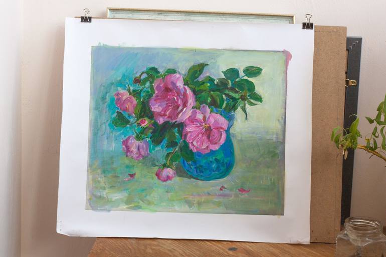 Original Fine Art Floral Painting by Anna Zamurueva