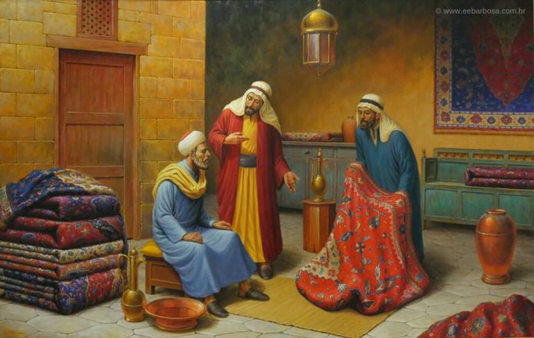 Oriental carpet dealers Painting by Edilson Barbosa Saatchi Art