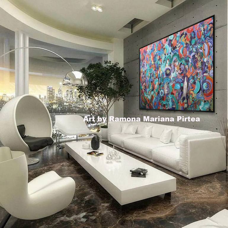Original Abstract Expressionism Abstract Painting by Ramona-Mariana Pirtea