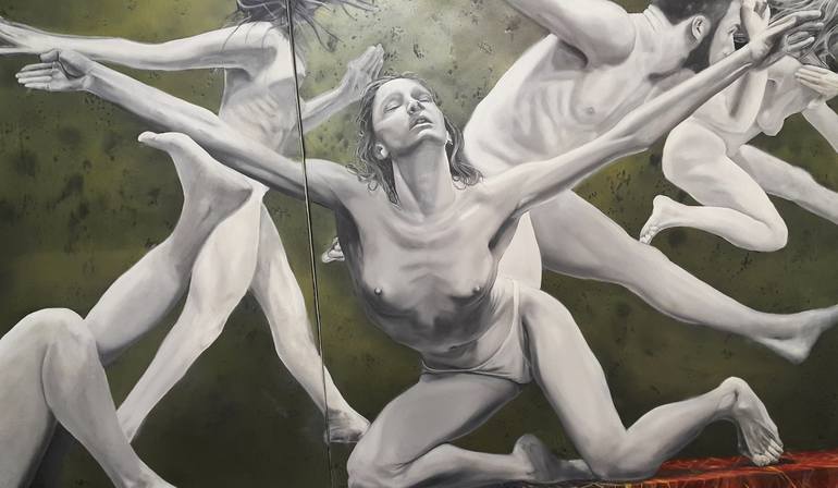 Original Figurative Nude Painting by Branislav Sosic