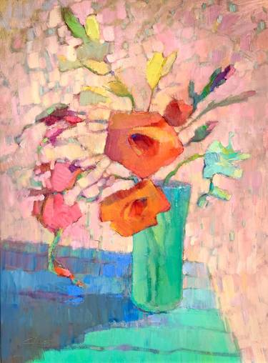 Original Impressionism Floral Paintings by Cleo Manuel Krueger