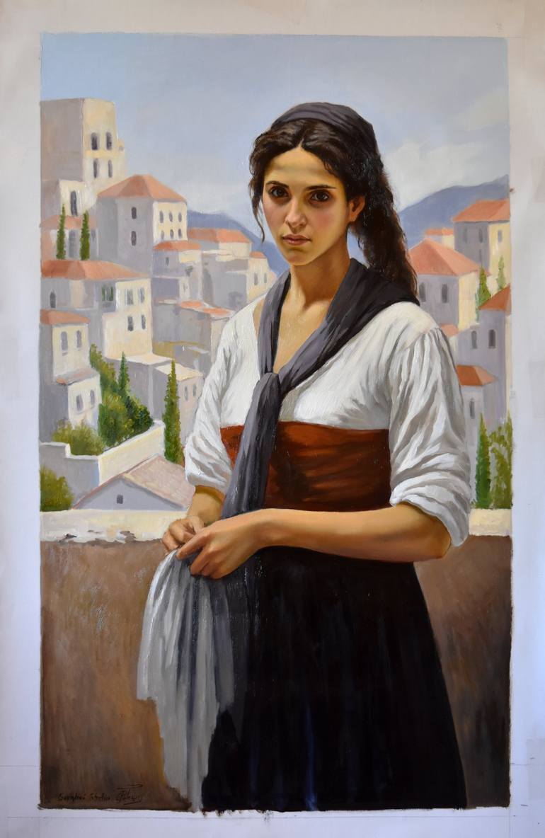 Original Portraiture Portrait Painting by Serghei Ghetiu