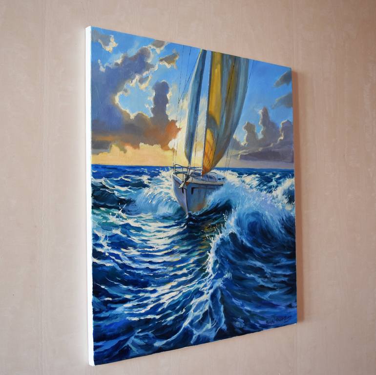 Original Impressionism Seascape Painting by Serghei Ghetiu