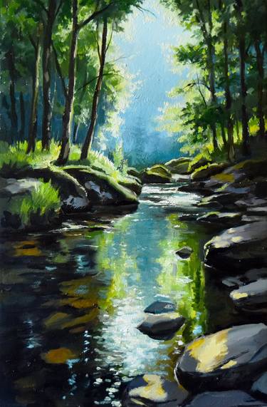 Original Impressionism Landscape Painting by Serghei Ghetiu