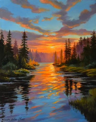 Original Realism Landscape Painting by Serghei Ghetiu