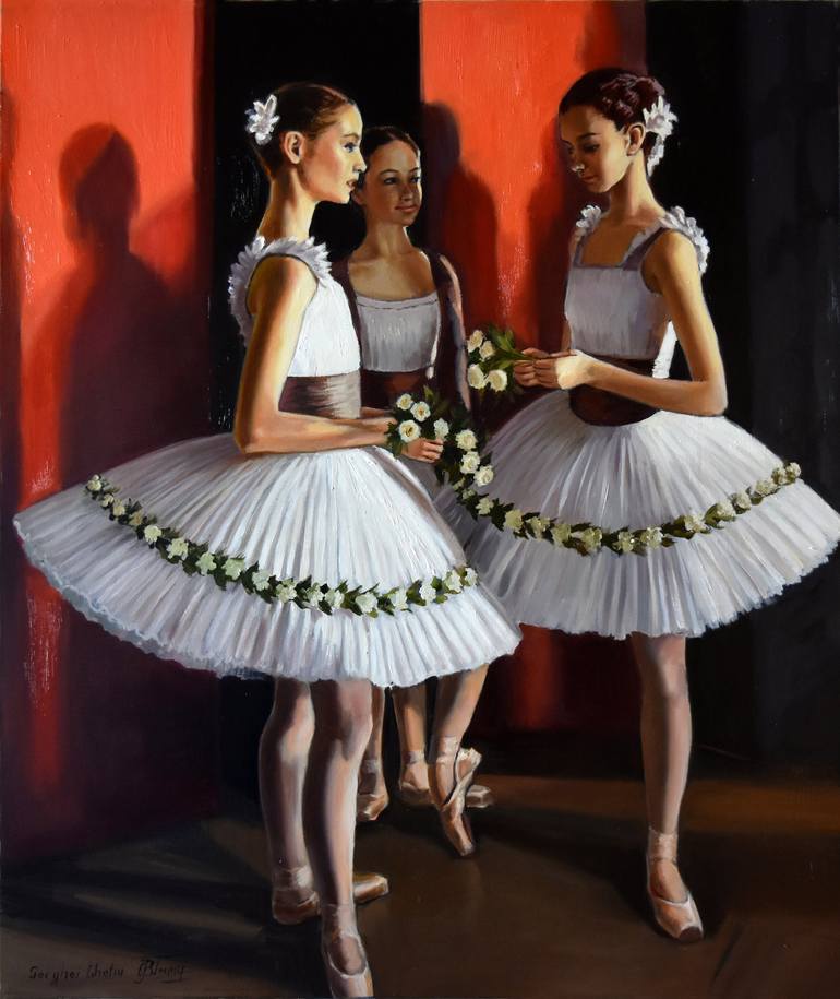 Ballerinas: behind the scene Painting by Serghei Ghetiu | Saatchi Art