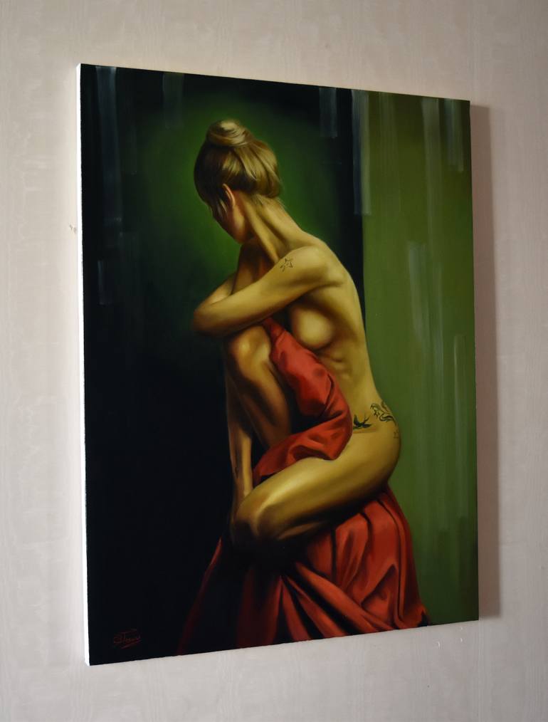 Original Photorealism Erotic Painting by Serghei Ghetiu