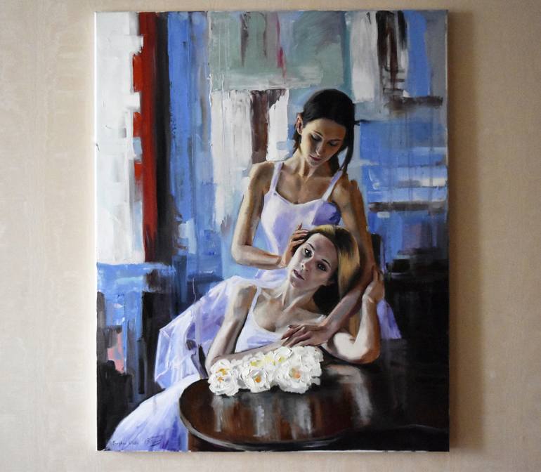 Original Impressionism People Painting by Serghei Ghetiu