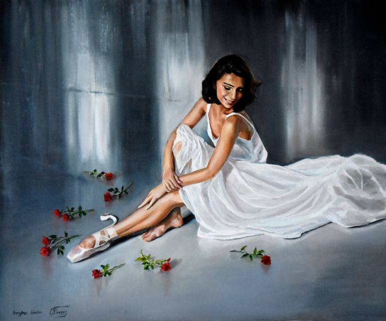 The lover of roses Painting by Serghei Ghetiu | Saatchi Art