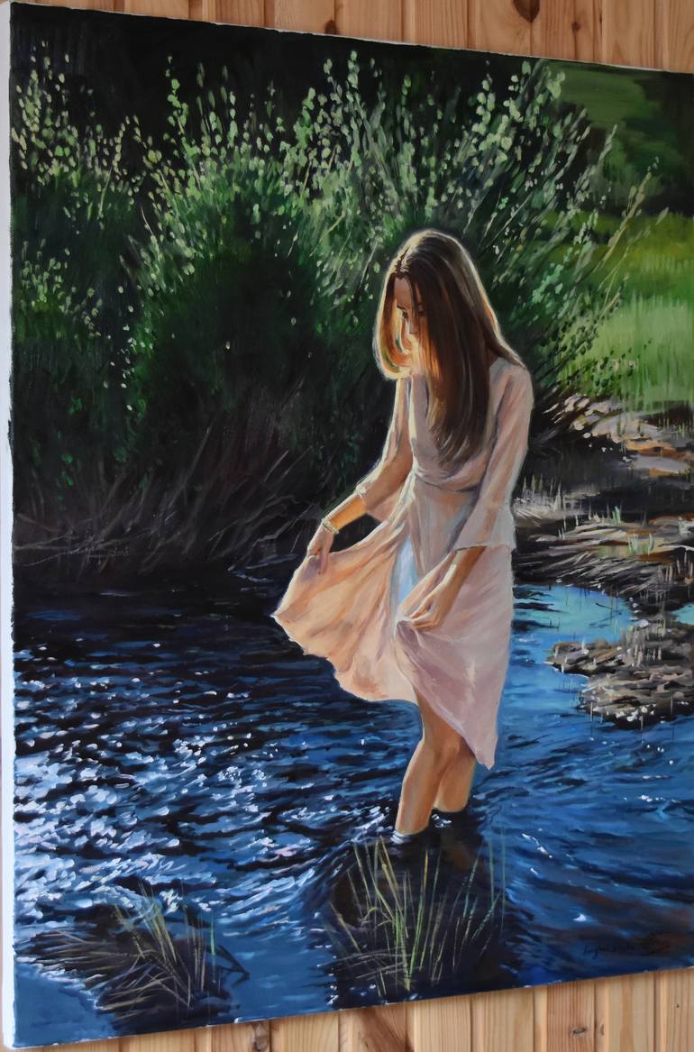 On the forest river Painting by Serghei Ghetiu | Saatchi Art