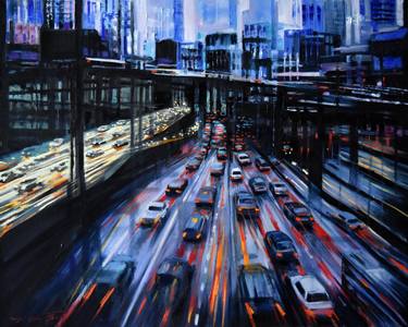 Print of Expressionism Cities Paintings by Serghei Ghetiu