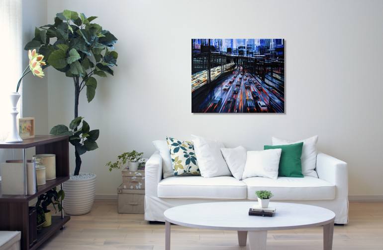 Original Expressionism Cities Painting by Serghei Ghetiu
