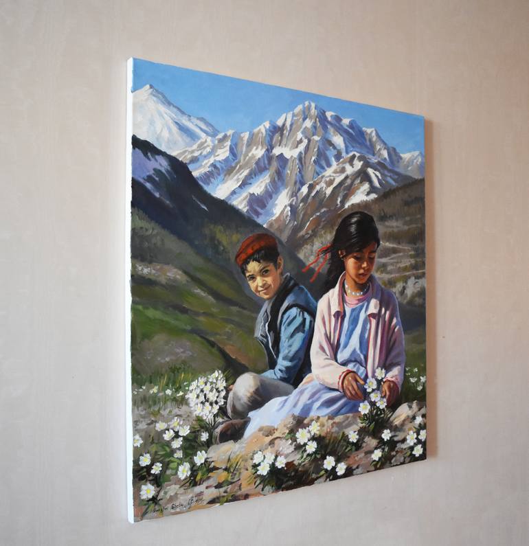 Original Figurative Children Painting by Serghei Ghetiu