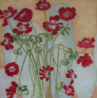 Print of Expressionism Floral Paintings by Monique van Stokkum