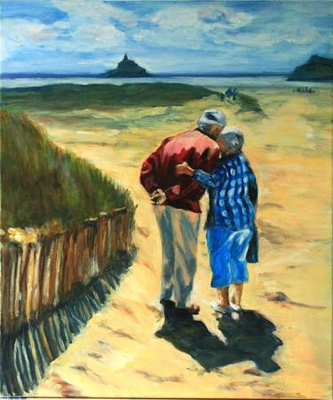 Je t'aime!/ Old lovers in Mont Saint Michel thumb