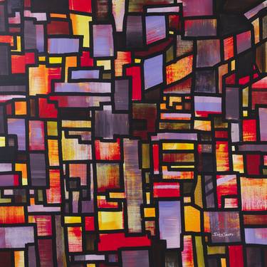 Print of Abstract Cities Paintings by SARA SWATI