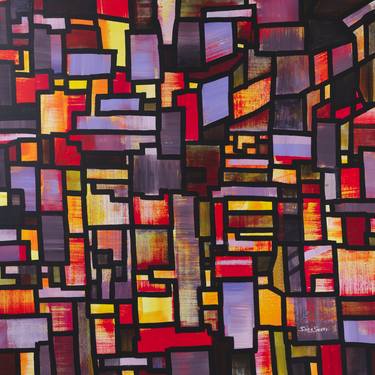 Original Abstract Cities Paintings by SARA SWATI