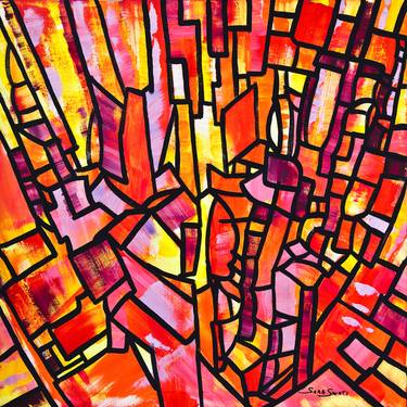 Print of Abstract Cities Paintings by SARA SWATI