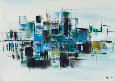 Print of Abstract Cities Paintings by SARA SWATI