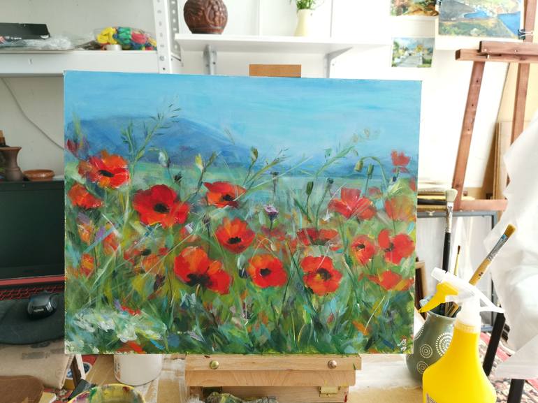 Original Impressionism Floral Painting by Anna Pismenskova