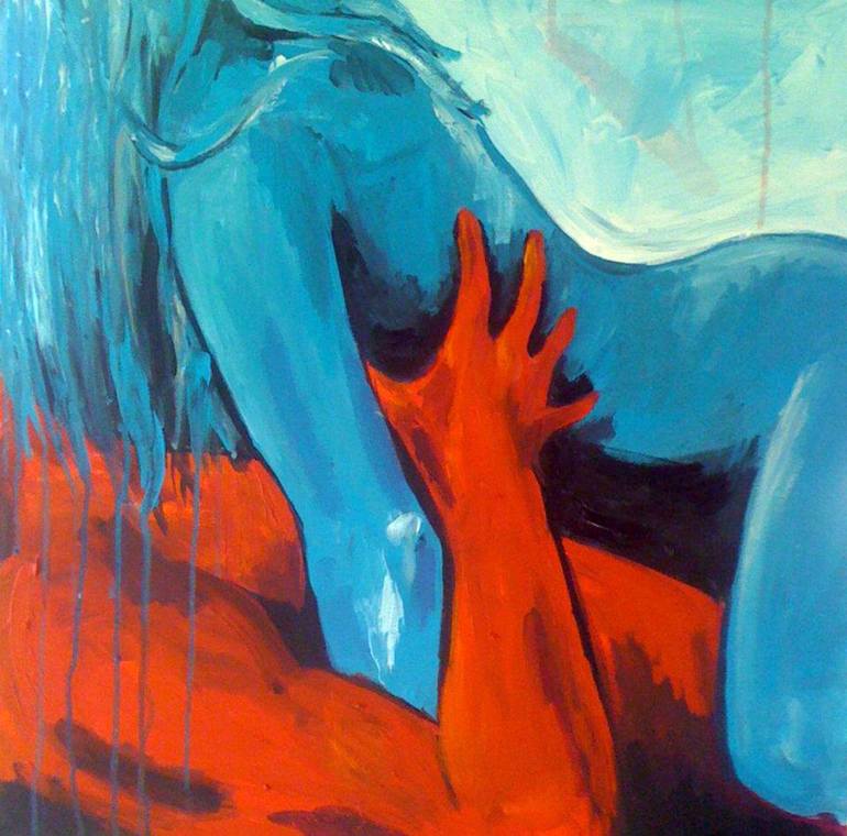 blue and red couple Painting by Sanda Grlić | Saatchi Art