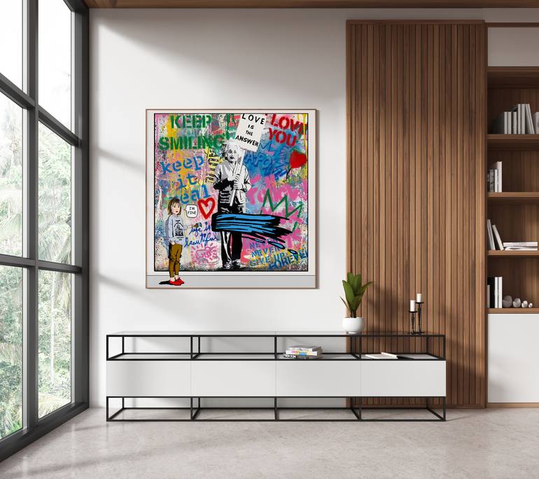Original Pop Art Love Painting by Julie Headland