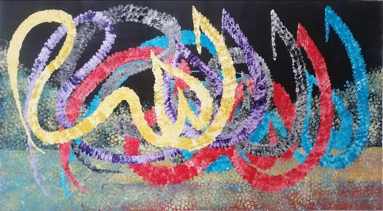 Original Abstract Calligraphy Paintings by Sajid Hussain