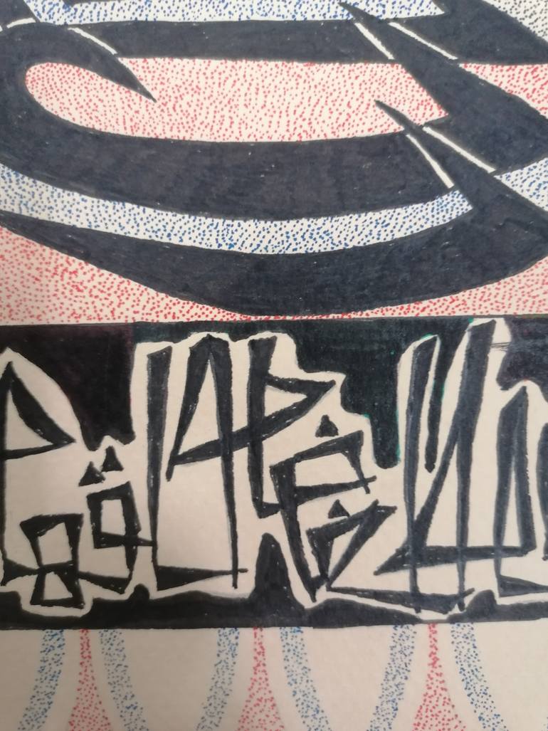 Original Abstract Expressionism Calligraphy Drawing by Sajid Hussain