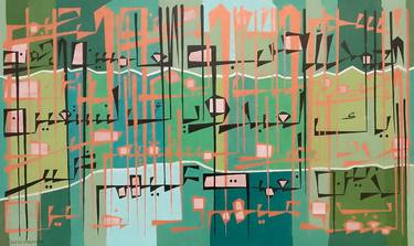 Original Abstract Calligraphy Painting by Sajid Hussain