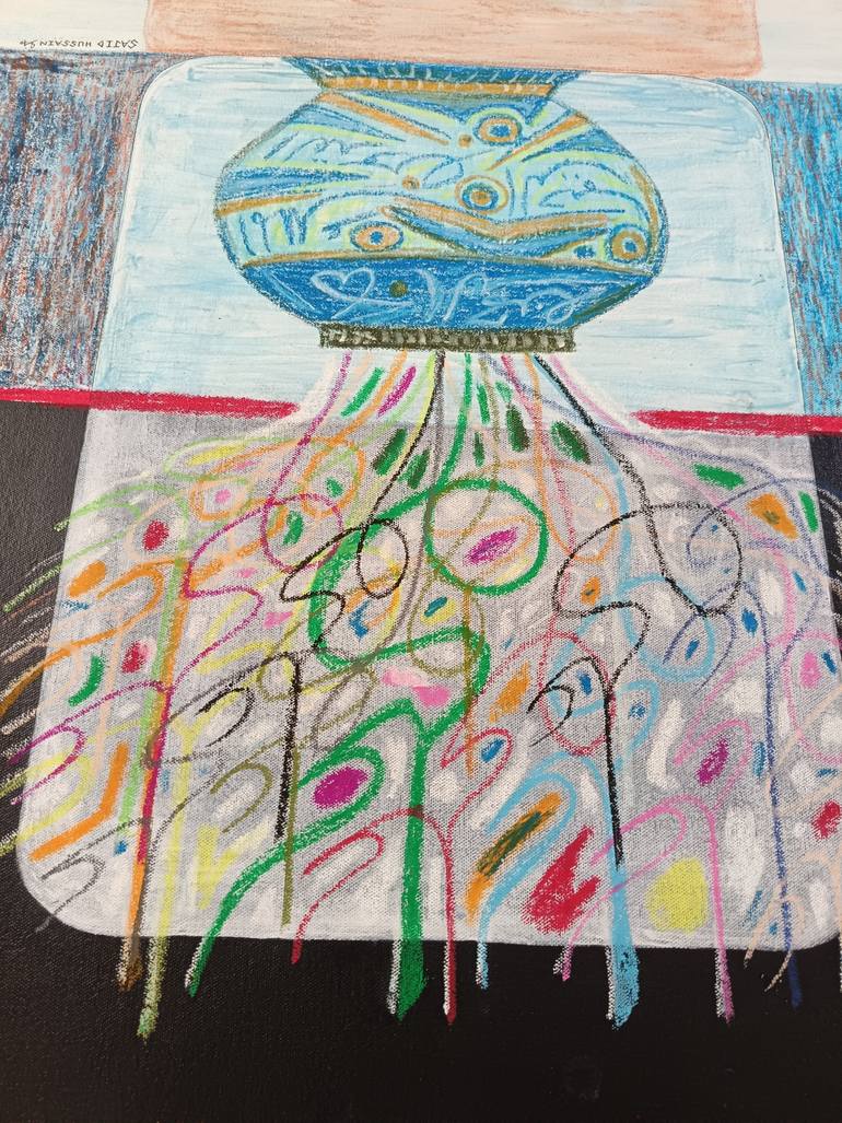 Original Abstract Still Life Painting by Sajid Hussain
