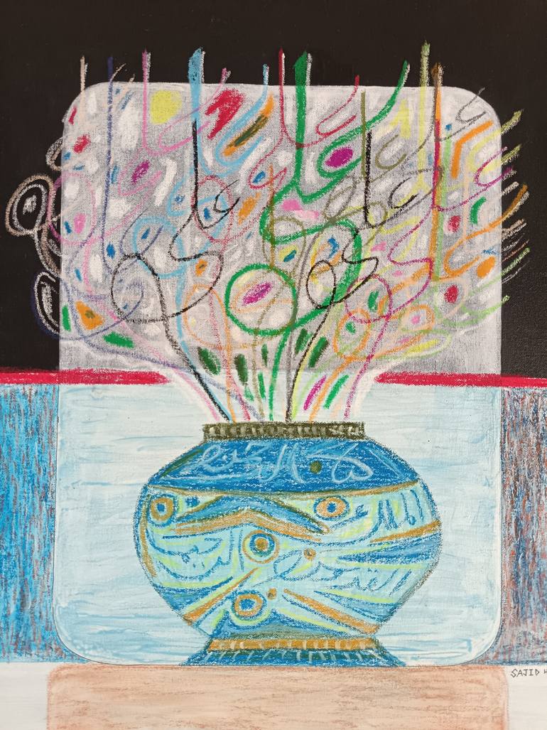 Original Abstract Still Life Painting by Sajid Hussain