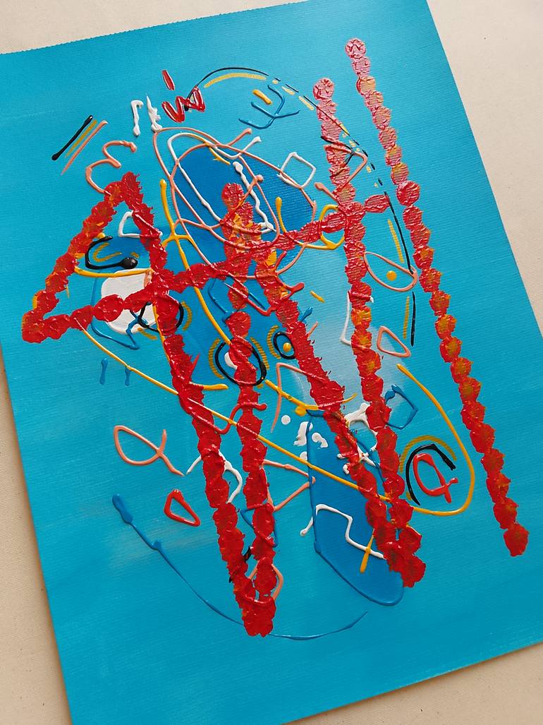 Original Abstract Expressionism Abstract Painting by Sajid Hussain