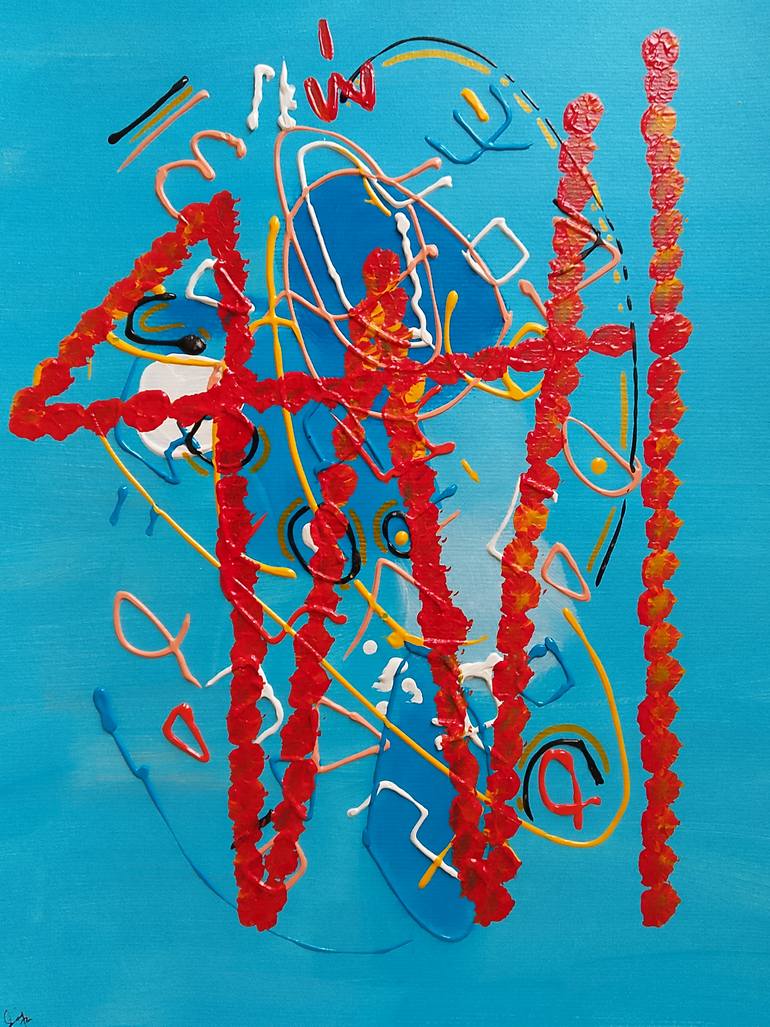 Original Abstract Expressionism Abstract Painting by Sajid Hussain