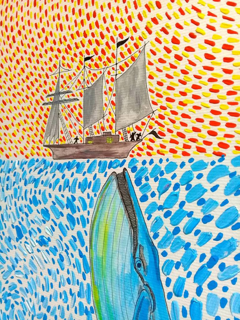 Original Abstract Ship Painting by Sajid Hussain