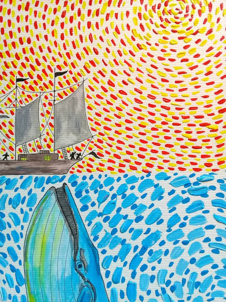 Original Abstract Ship Painting by Sajid Hussain