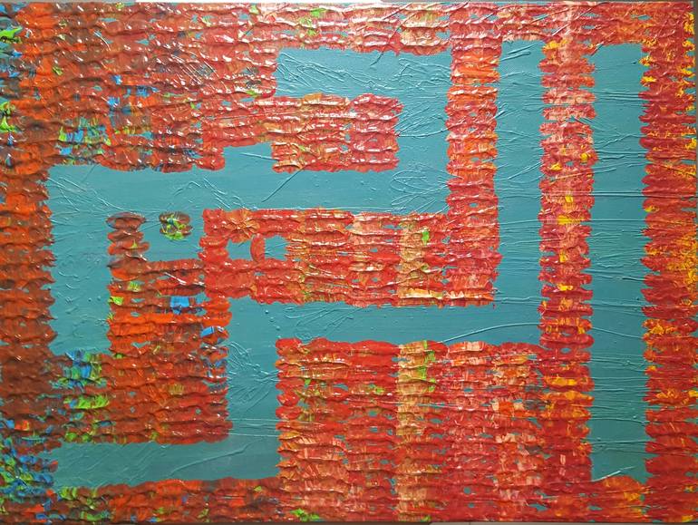 Original Abstract Calligraphy Painting by Sajid Hussain