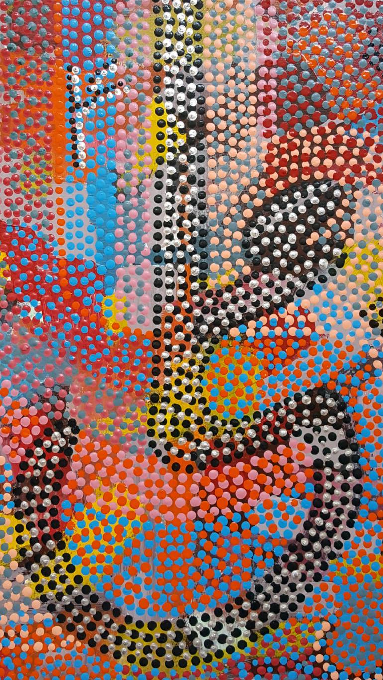 Original dot art Abstract Painting by Sajid Hussain