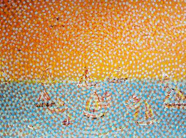 Print of Abstract Sailboat Paintings by Sajid Hussain