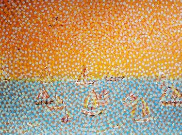 Original Abstract Sailboat Paintings by Sajid Hussain