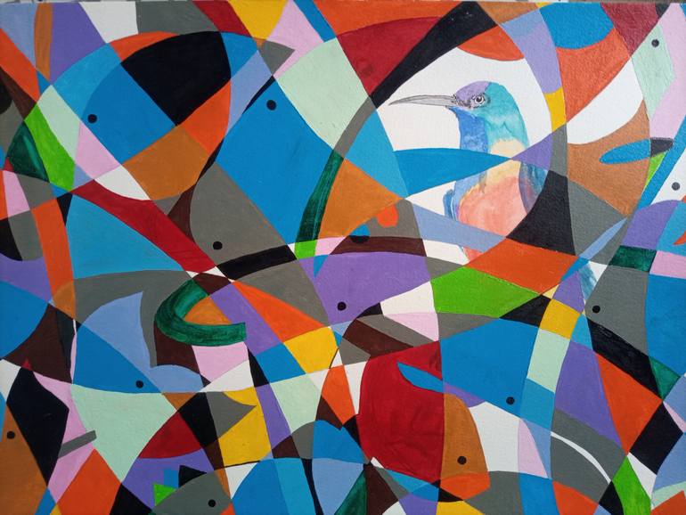 Original Abstract Expressionism Abstract Painting by Sajid Hussain