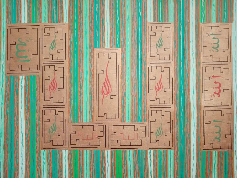 Original Abstract Calligraphy Painting by Sajid Hussain