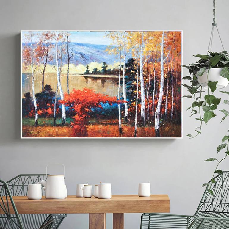 Original Art Deco Landscape Painting by jingshen you