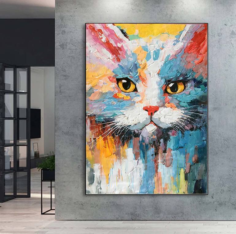 Cat abstract 1228 Painting by jingshen you | Saatchi Art