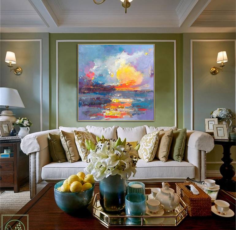 Original Art Deco Abstract Painting by Jingshen You