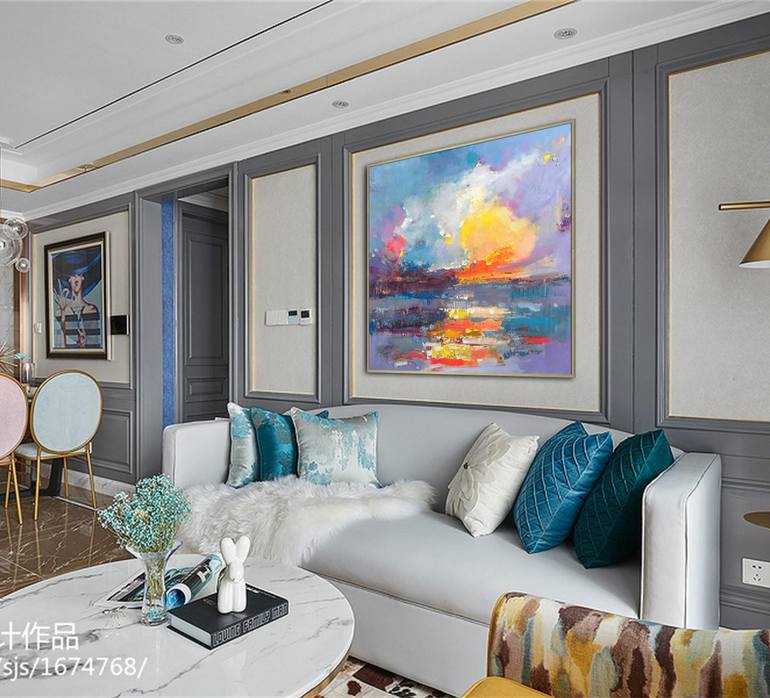 Original Art Deco Abstract Painting by Jingshen You